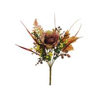 Dirbtinių gėlių puokštė, įvairių spalvų, 24 cm