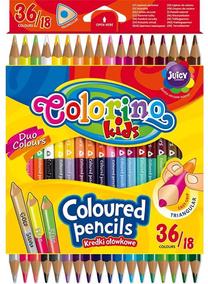 Krāsainie zīmuļi Colorino Duo Colors, 18 gab.