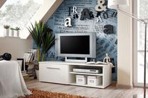 TV staliukas ASM Bono I, baltas, 120 cm x 45 cm x 35 cm