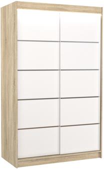 Spinta ADRK Benisso LED, balta sp./sonoma ąžuolo sp., 58 cm x 120 cm x 200 cm