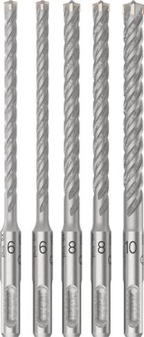 Grąžtų komplektas Bosch 5X, betonui, sraigtinis, sds plus, 6 mm x 16 cm