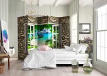 Širma Artgeist Tropical Beach II Paravent972, įvairių spalvų, 225 cm x 172 cm