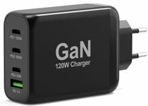 Telefona lādētājs Port 900107-EU, USB/3 x USB-C, melna krās., 120 W