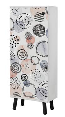 Batų spintelė Kalune Design Vegas SB 944, balta sp./juoda sp./įvairių spalvų, 38 cm x 50 cm x 135 cm