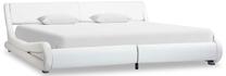 Lova dvigulė VLX Faux Leather 285713, 180 x 200 cm, balta sp., be čiužinio, su grotelėmis