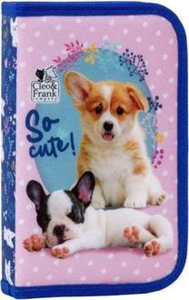 Penālis Derform Cleo & Frank 483538, 20 cm x 13 cm, rozā krās./daudzkrāsaina