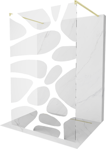 Dušas siena Mexen Kioto Walk-in, 130 cm x 200 cm, brushed gold krās./rūdītais