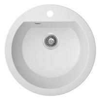 Virtuves izlietne Laveo Dafne SBD_680T, White, granīts, 51 cm x 51 cm x 19 cm, balta krās.