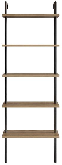 Pastatoma lentyna Kalune Design Paula 541HDL1306, juoda sp./riešuto sp., 174 cm x 60 cm x 22 cm
