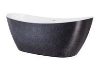 Vonia, laisvai pastatoma Besco Ayla Glam Graphite, 170 cm x 80 cm x 68 cm, ovalas, balta sp./grafito sp.