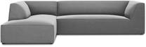 Kampinė sofa Micadoni Home Ruby 4 Seats, pilka sp., kairinė, 273 x 180 cm x 69 cm