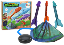 Игра, игрушечная ракетная установка, динозавр, многоцветный