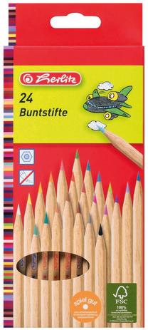 Spalvoti pieštukai Herlitz Natural Coloured, 24 vnt.