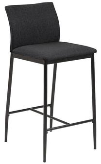 Baro kėdė Home4you AC89764, juoda sp./tamsiai pilka sp., 48.5 cm x 41 cm x 90 cm