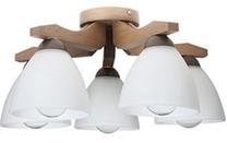 Valgusti lagi Lamkur Adriano LM-5.55/SONOMA, E27, 5 x 60 W, valge v. / pruun v.