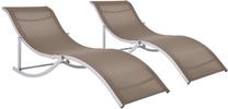Lauko gultas VLX Sun Lounger 47786, ruda sp./pilka sp.