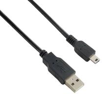 Vads 4World Mini USB male, USB 2.0 A male, 1.8 m, melna krās.