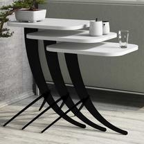 Журнальный столик Kalune Design Pion, белый цв./черный цв., 60 см x 35 см x 45 см