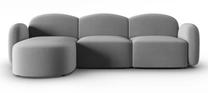 Kampinė sofa Micadoni Home Blair Velvet, pilka sp., kairinė, 272 x 155 cm x 80 cm