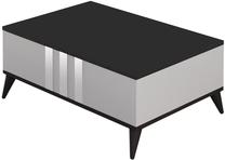 Kavos staliukas Kalune Design Chrome, antracito sp./balta sp., 39 cm x 90 cm x 40 cm