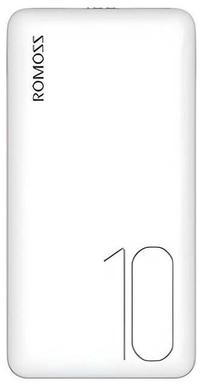Lādētājs-akumulators (Power bank) Romoss PSP10, 10000 mAh, balta krās.