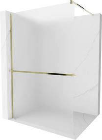 Dušas siena Mexen Kioto+ Walk-in, 110 cm x 200 cm, zelta krās./rūdītais