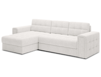 Kampinė sofa - lova Blenvi Royal 01, balta sp., kairinė, 150 x 260 cm x 82 cm