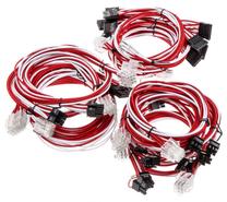 Vads Super Flower Sleeve Cable Kit, balta krās./sarkana krās.