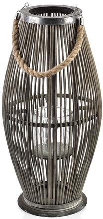 Фонарь Mondex Lantern Lucie, стекло/дерево/металл, 62 см, коричневый цв.