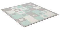 Коврик для малышей - пазл KinderKraft Luno Shapes, 165 см x 185 см, зеленый цв./серый цв.