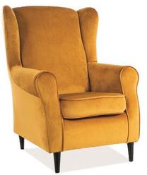 Krėslas Scandinavian Baron Velvet, geltona sp., 75 cm x 80 cm x 101 cm