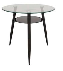 Stalas MN 123, juoda sp., 80 cm x 80 cm x 76 cm