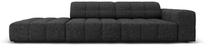 Sofa Micadoni Home Jennifer Chenille 3 Seats, juoda sp., kairinė, 262 x 102 cm x 70 cm