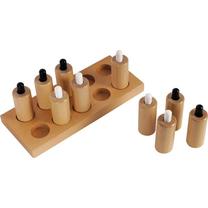 Izglītojošās rotaļlieta, formu šķirotājs Montessori Pressure Cylinders, brūna krās., 10 gab.