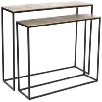 Комплект консольных столов Amadeus, золотой цв./черный цв., 100 см x 30 см x 85 см, 2 шт.
