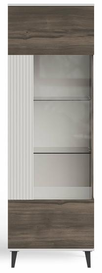 Spintelė - vitrina Random, ruda/balta/juoda, 40 cm x 60 cm x 182 cm