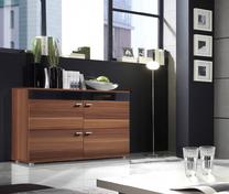 Komoda Cama Meble Logo II 120, ruda/juoda, 120 cm x 42 cm x 78 cm