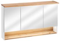 Pakabinama vonios spintelė su veidrodžiu Hakano Boneville With Mirror, ąžuolo sp./balta sp., 25 cm x 120 cm x 70 cm
