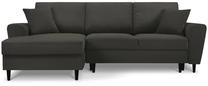 Kampinė sofa Micadoni Home Moghan Corduroy 4 Seats, juoda sp., kairinė, 241 x 145 cm x 88 cm