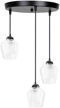 Lampa griesti Candellux Lighting Krista 33-58324, E27, 3 x 40 W, caurspīdīga krās. / melna krās.