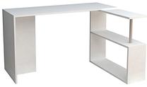 Kampinis rašomasis stalas Kalune Design Cayko 835PUQ3824, 130 cm x 104.1 cm, 73.8 cm, balta sp.