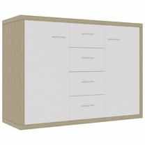 Komoda VLX 800689, ąžuolo sp./balta sp., 65 cm x 88 cm x 30 cm