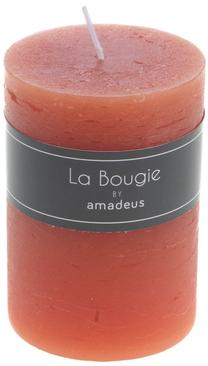 Свеча, цилиндрическая Amadeus La Bougie, 48 час, коричневый цв./oранжевый цв.