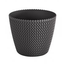 Gėlių vazonas Prosperplast Splofy DSP260, plastikinis, Ø 26 cm, tamsiai pilka sp.