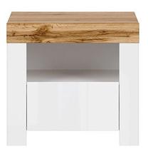 Naktinis staliukas Holten S440-KOM1S-BI/DWO/BIP, ąžuolo sp./balta sp., 50.5 cm x 42 cm x 54.5 cm