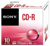 Ierakstāms kompaktdisks Sony, 700 MB, 10gab.