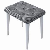 Pufas Kalune Design BM101 2234, balta sp./juoda sp., 35 cm x 45 cm x 45 cm