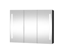 Seinakinnitusega vannitoakapp peegliga Domoletti SV90-1, must v., 15 cm x 88 cm x 66 cm
