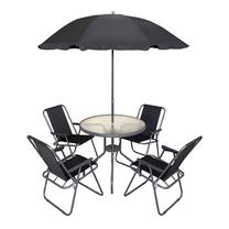 Lauko baldų komplektas Patio Makasar, antracito sp., 4 vietų