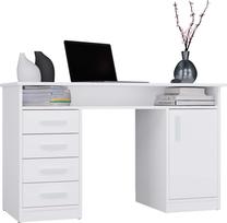 Rakstāmgalds ar atvilktnēm Ada M-MP-B-ADA-126-BIA, 125 cm x 55 cm, 75 cm, balta krās.